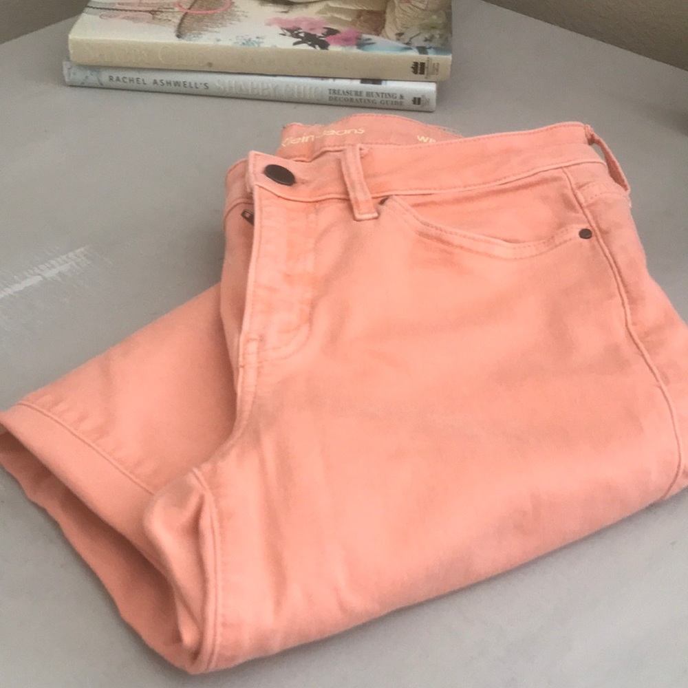 Calvin Klein Coral Skinny Jeans! Size 8.